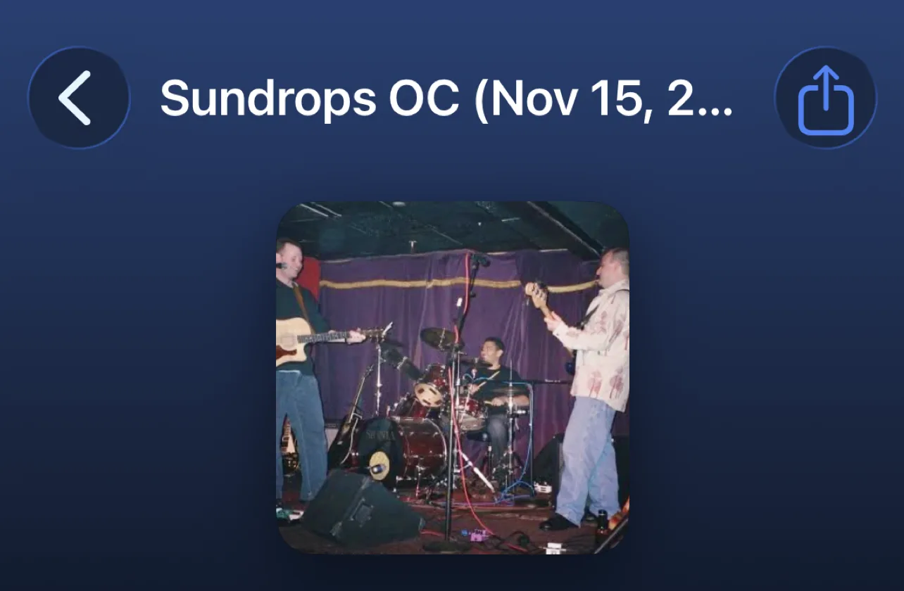 A gig photo shown on a Gig Recorder playlist
